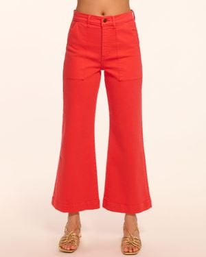 Ramy Brook Clifford Cropped Wide Leg Jean - Red