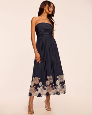 Ramy Brook Milani Embellished Strapless Midi Dress - Blue