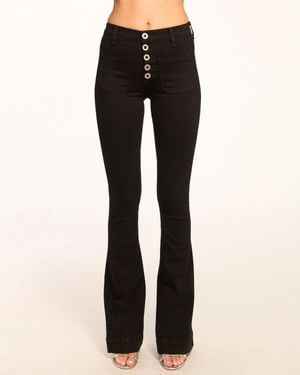 Ramy Brook Cindy High-Rise Flare Jean - Black