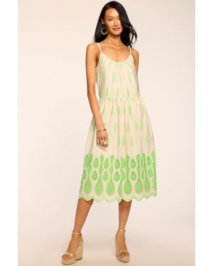 Ramy Brook Sandra Embroidered Midi Dress - Green
