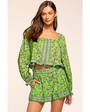 Ramy Brook Quinn Printed Cotton Mini Short - Green