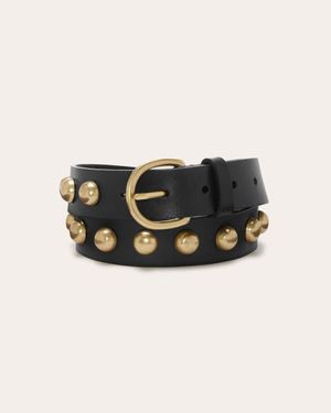 Ramy Brook Ares Leather Studded Belt - Black