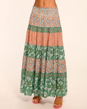 Ramy Brook Dorotha Smocked Maxi Skirt - Green