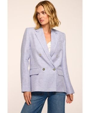Ramy Brook Callie Textured Linen Blazer - Purple