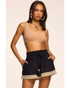 Ramy Brook Adrienne Embroidered Mini Coverup Short - Black