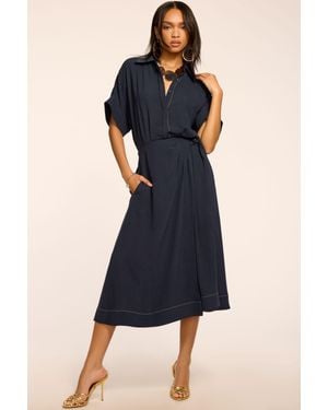 Ramy Brook Sonnet Embroidered Midi Dress - Blue