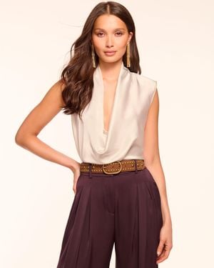 Ramy Brook Gregory Silk Cowl Neck Top - Purple