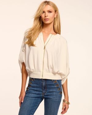 Ramy Brook Coral Relaxed Zip Up Jacket - Blue