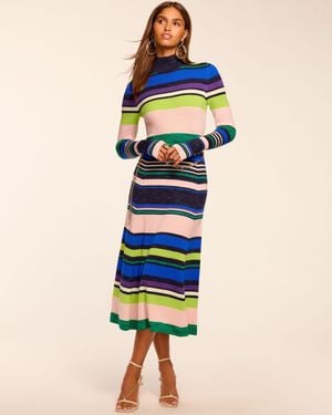 Ramy Brook Amarilys Sparkle Knit Mock Neck Midi Dress in Natural | Lyst