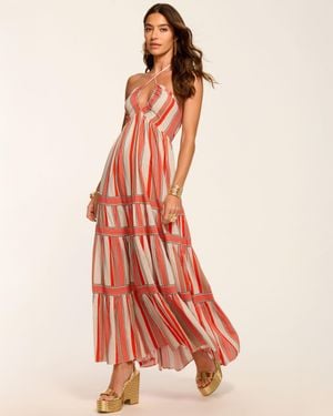 Ramy Brook Phyllis Halter Coverup Maxi Dress - Red