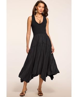 Ramy Brook Hadley Knit Combo Midi Dress - Black