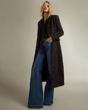 Ramy Brook Julia Printed Wool Blend Coat - Black