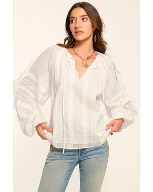 Ramy Brook Tamara Cotton Voile Long Sleeve Blouse - Natural