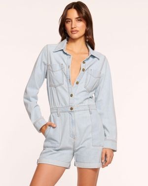 Ramy Brook Lavinia Relaxed Denim Romper - Gray