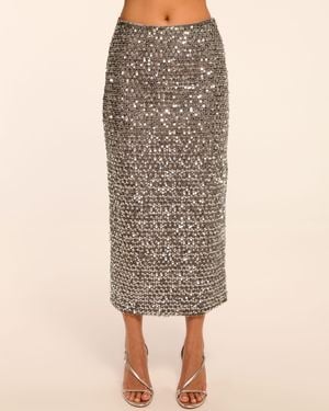 Ramy Brook Timothy Sequin Midi Skirt - Natural