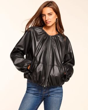 Ramy Brook Priscilla Leather Bomber Jacket - Black