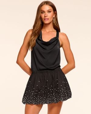 Ramy Brook Yvonne Cotton Poplin Embellished Bubble Skirt - Black