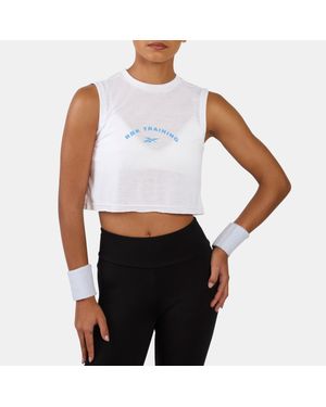 Reebok Lux Cropped Graphic Tank - White