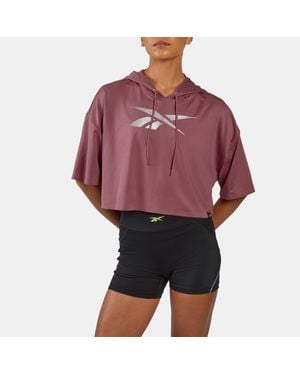 Reebok Lab Cropped Hoodie, Tamaño - Rojo
