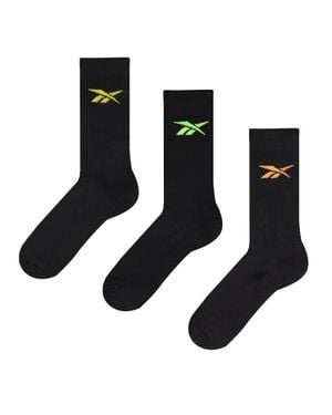 Reebok Calcetines Deportivos Esenciales Hasta La Pantorrilla (Paquete De 3) Tamaño - Negro