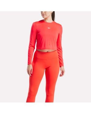 Reebok Core Slim Fit Crop Long Sleeve Tee - Red