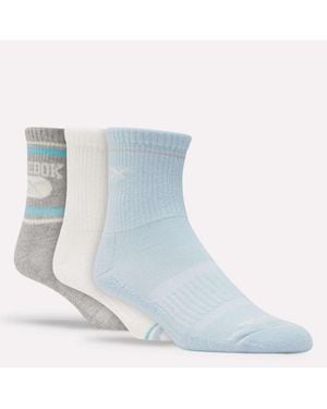 Reebok 3-Pack Terry Mid Crew Socks - Blue