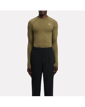 Reebok Id Train Long Sleeve Muscle T-Shirt - Green