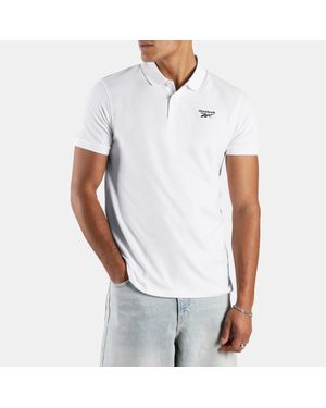 Reebok Blaze Embroidered Short-Sleeve Polo Shirt - White