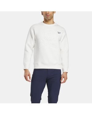 Reebok Herren-Sweatshirt Aus Scuba-Strick Mit Rundhalsausschnitt, Größe - Weiß