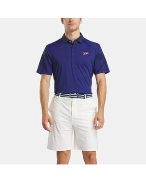 Reebok Polo Masculino Signature Vector Con Bloques De Color, Tamaño - Azul