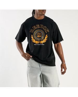 Reebok T-Shirt Vintage Crest T-Shirt Da Uomo, Taglia - Nero