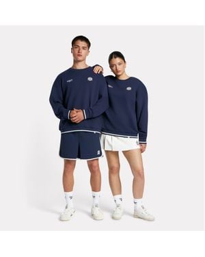 Reebok Felpa Girocollo Con Grafica, Taglia - Blu
