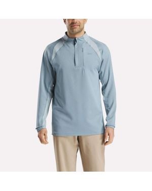 Reebok Long Sleeve Aero Flex 1/4 Zip Pullover Top - Blue