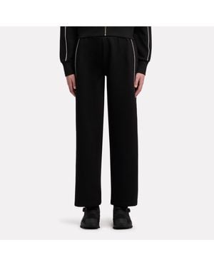 Reebok Metallic Logo Wide Leg Fleece Trousers - Black