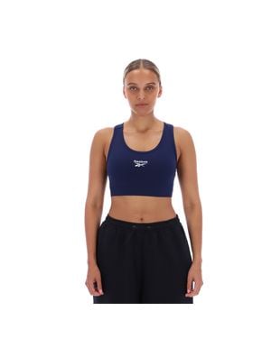 Reebok Id Small Logo Baumwoll-Sport-Bh Top, Größe - Blau