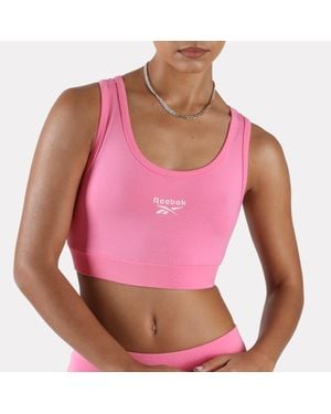 Reebok Id Cotton Sports Bra Top - Pink