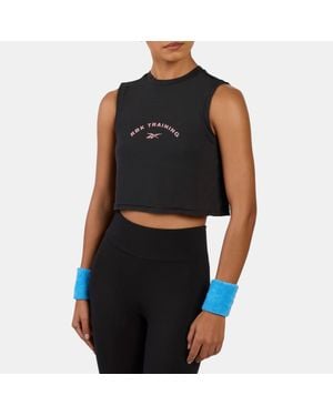 Reebok Lux Cropped Graphic Tank - Black