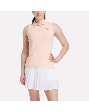 Reebok Micro Pique Sleeveless Polo Shirt - White