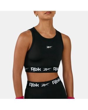 Reebok Id Train Cutout Sports Bra Top - Black