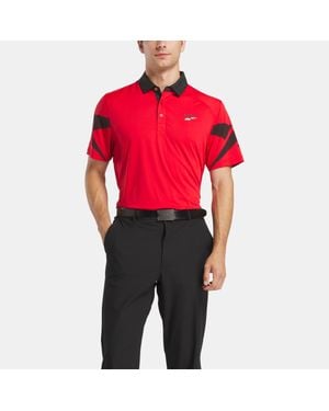 Reebok Polo Signature Vector Colourblocked De Hombre, Tamaño - Rojo