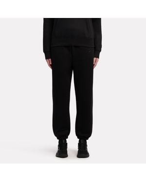 Reebok Satin Logo Fleece Trousers - Black