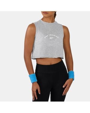 Reebok Lux Cropped Graphic Tank - Blue