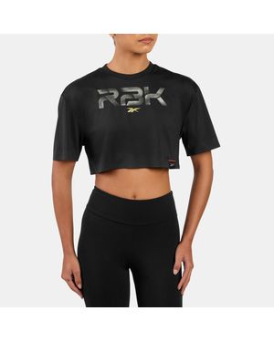Reebok Rbk Lab Cropped Graphic T-Shirt - Black