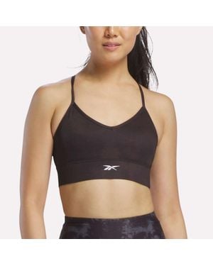 Reebok Printed Tri-Back Sports Bra - Black