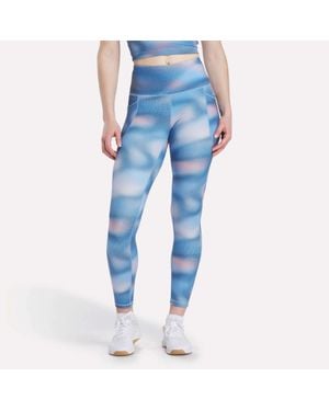 Reebok Fluid Print High-Rise Leggings - Blue