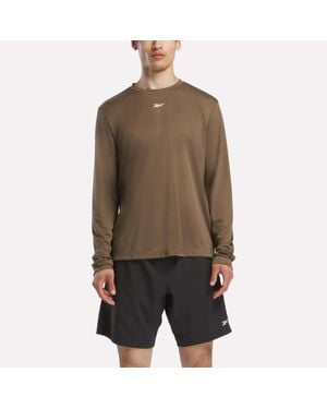 Reebok Long Sleeve Tech T-Shirt - Brown