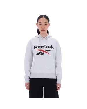 Reebok Id 2-Color Logo Fleece Hoodie - White