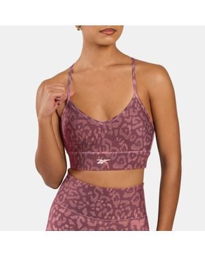 Reebok Id Train Bedruckter Tri-Back Sport-Bh, Größe - Rot