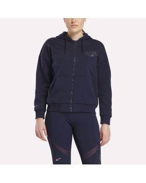 Reebok X F45 Training Coach Full-Zip Hoodie - Blue