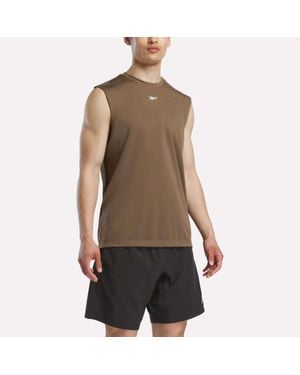 Reebok Sleeveless Tech Training T-Shirt - Brown